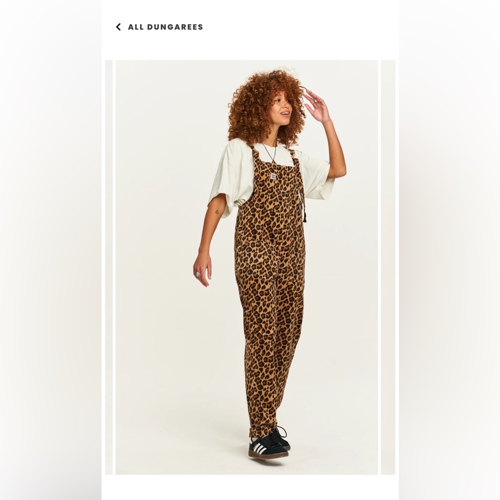 Lucy & Yak Leo Print Dungarees Size UK 22